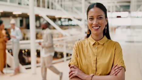 Face,-corporate-and-black-woman-arms-crossed