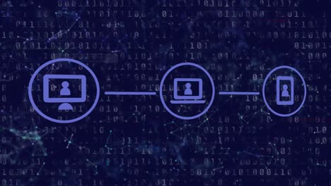 de iconos de conexión de red contra el procesamiento de datos