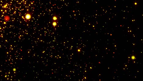 lluvia de oro abstracta con partículas brillantes con llamaradas están en el espacio, fondo brillante moderno, renderización 3d
