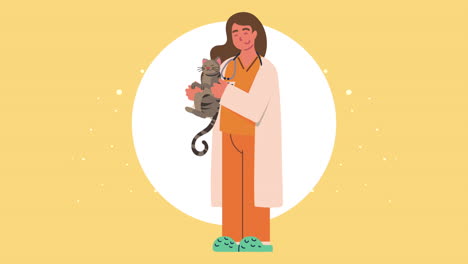 mujer veterinaria profesional animación de personajes