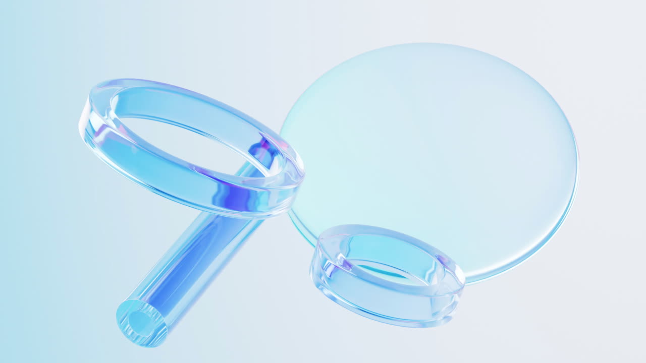 투명한 유리, 그라디언트 색상, 3d 렌더링