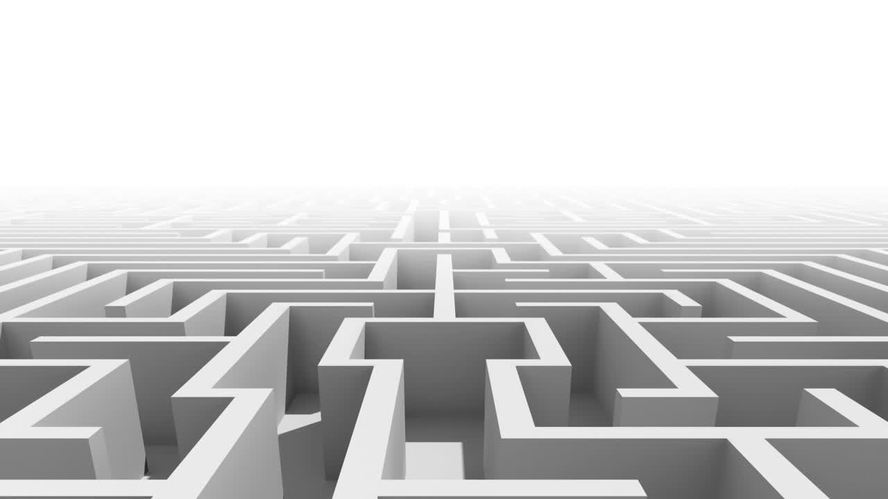 tomada aérea de un laberinto complicado