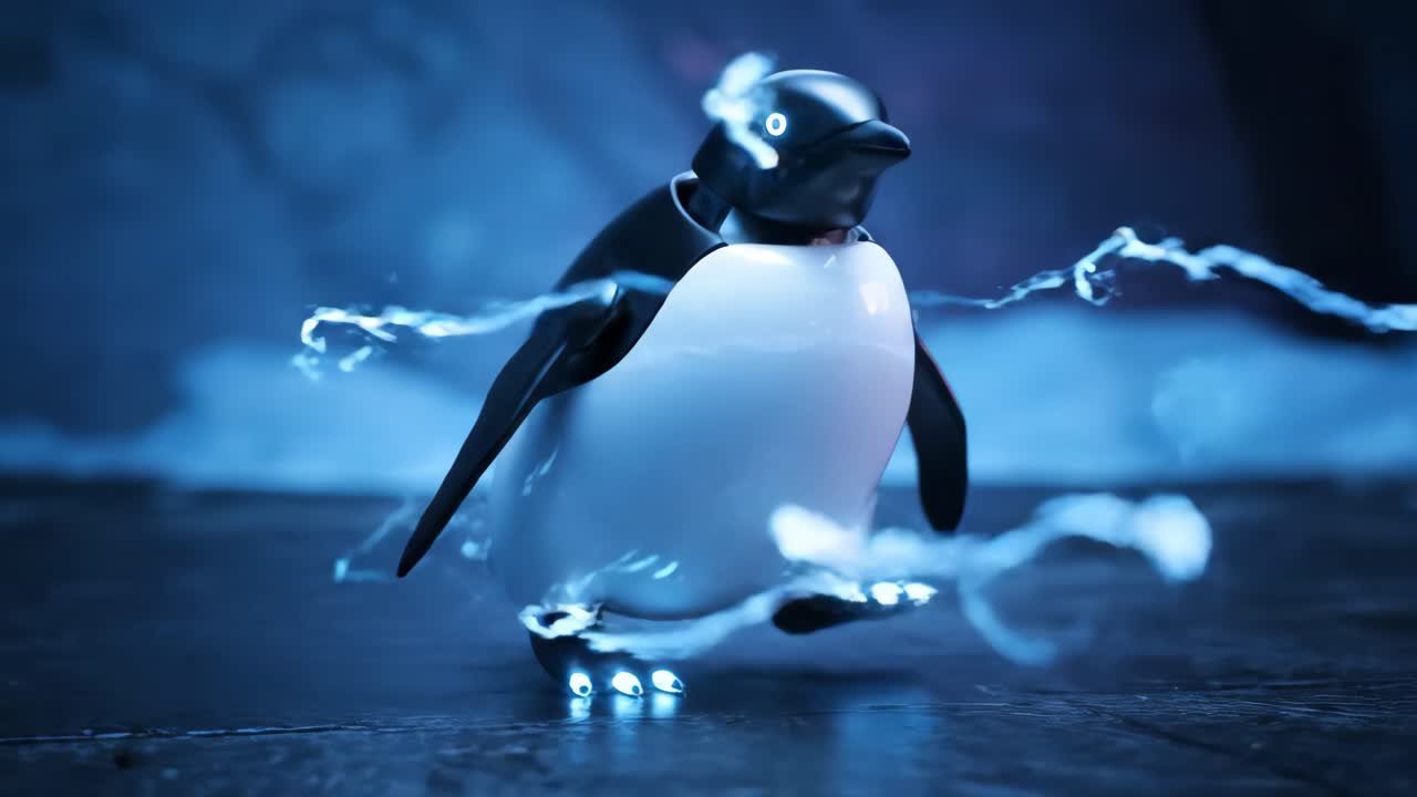 Futuristic AI Robot Penguin