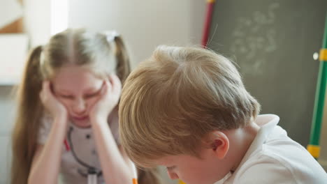 little boy thinks touching lip sister suffers from boredom