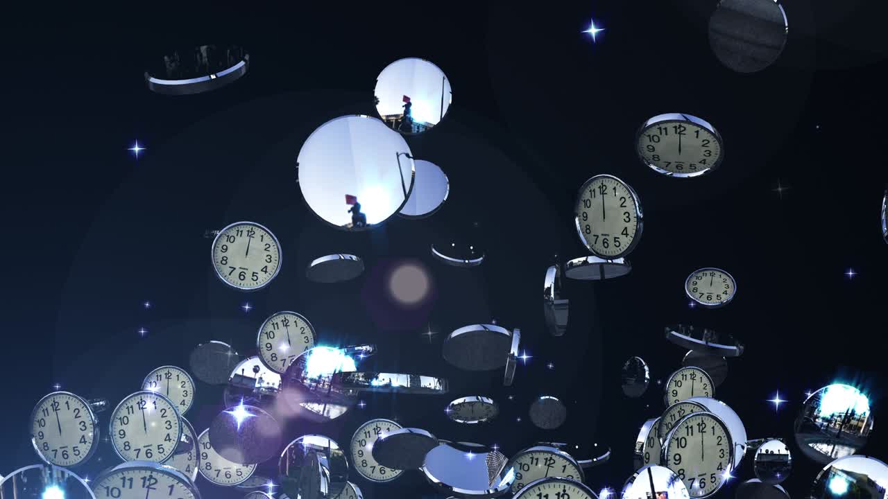 시계 입자 루프 배경 애니메이션