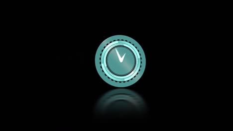 animación de un reloj con manecillas giratorias y explosión de humo rosa, sobre fondo negro