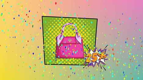 animación de un bolso de mano rosa sobre un fondo rosa
