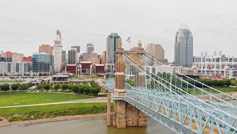 Vista-Aérea-Del-Video-Del-Abejón-Del-Horizonte-De-Cincinnati-En-El-Centro