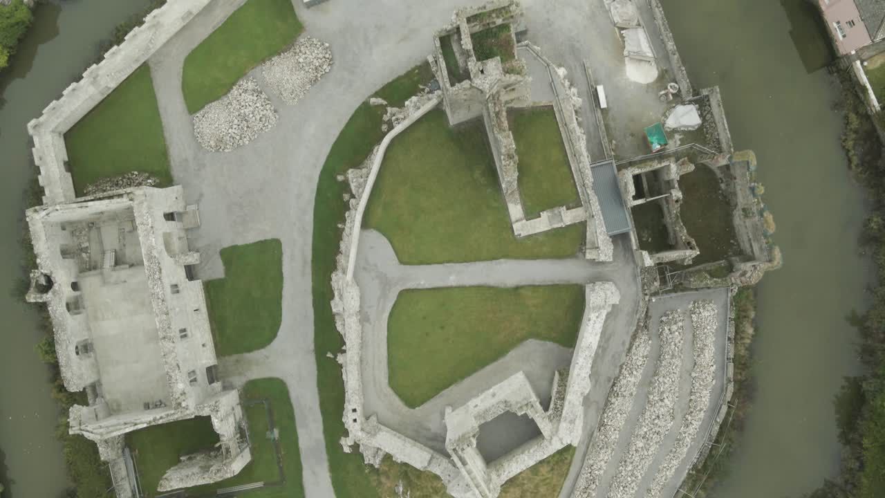 Aerial View of Castle Ruins