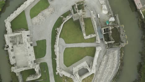 aerial view of castle ruins