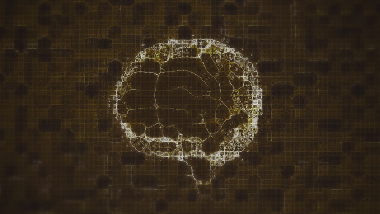 검은 바탕에 모양과 뇌의 애니메이션