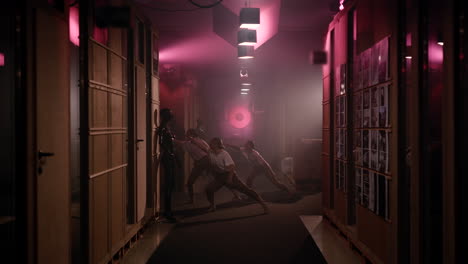 contemporary dance performance in an industrial setting
