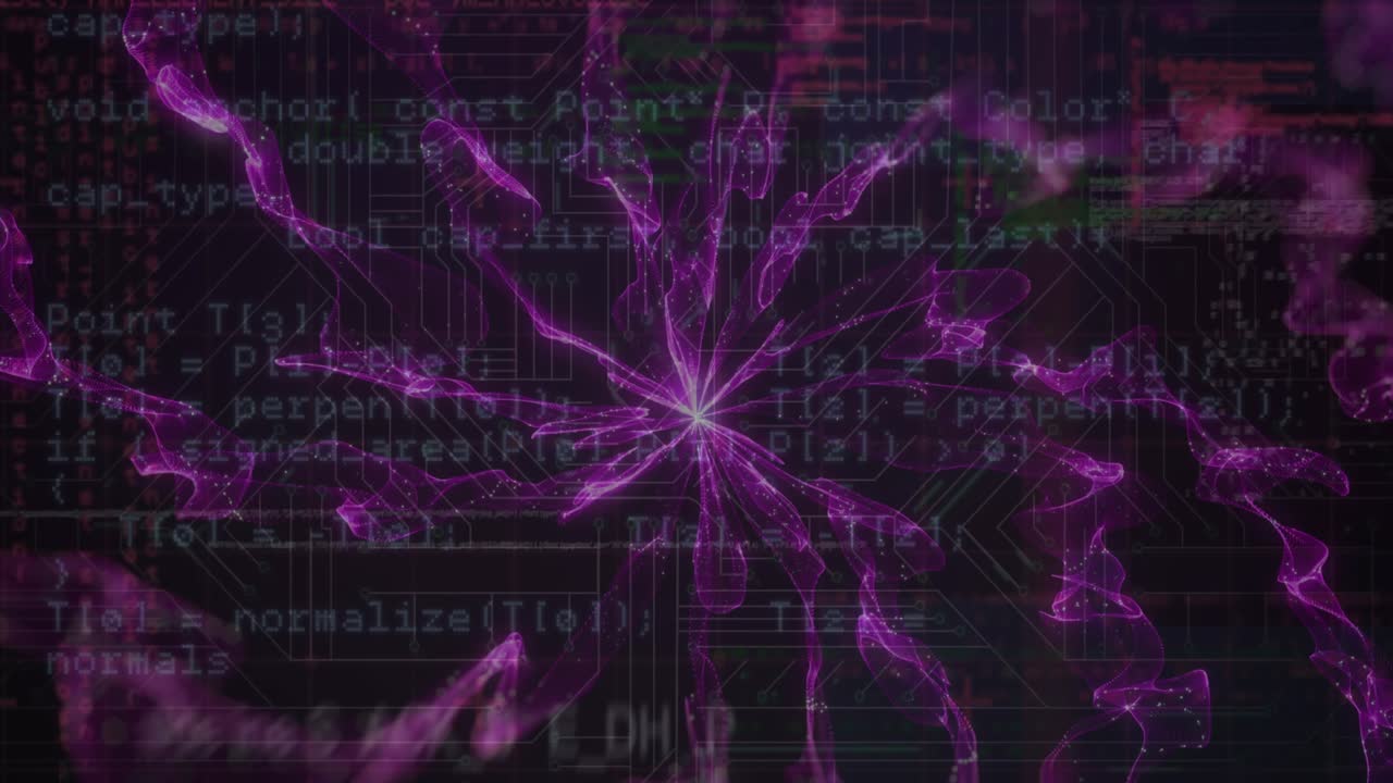 Animation of data processing online security padlock and circuit board