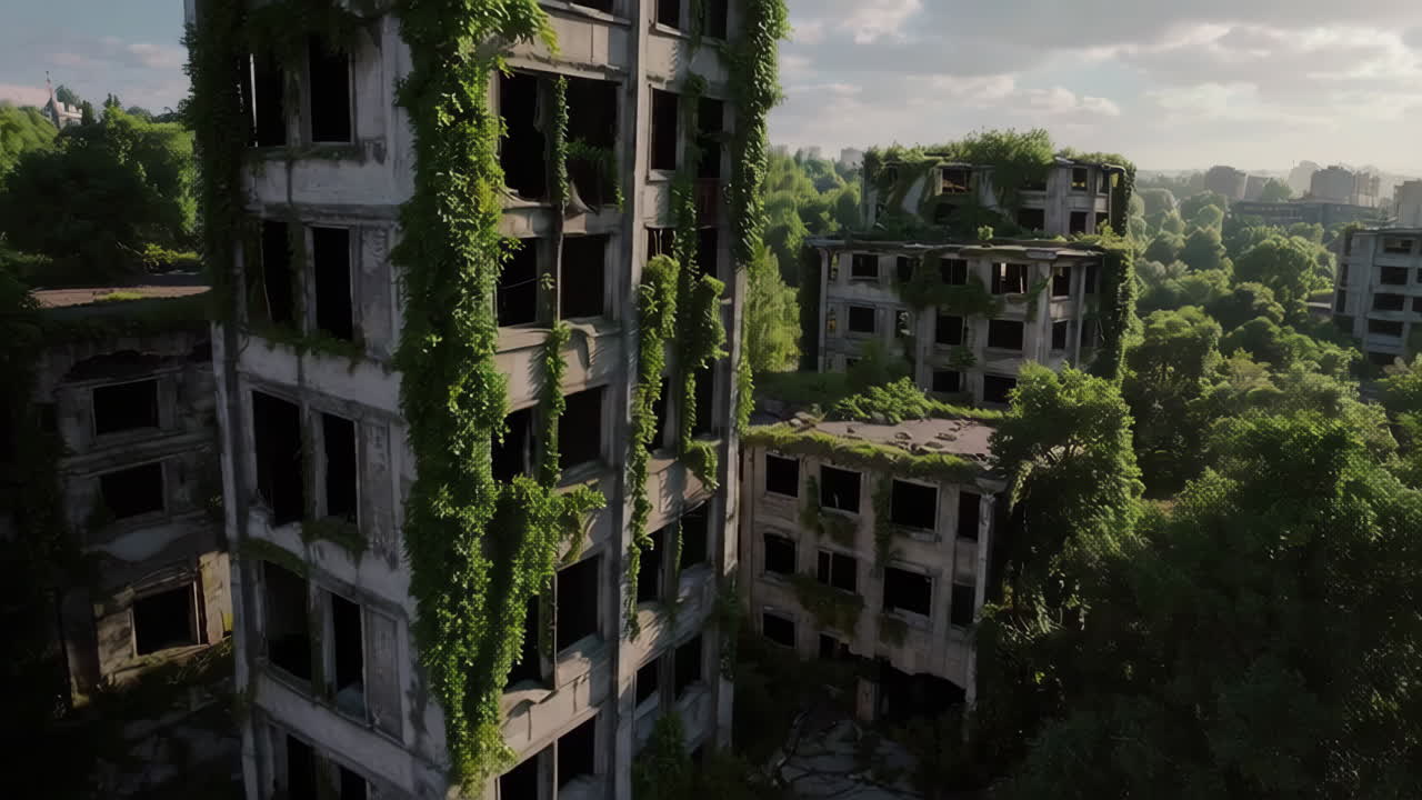 Cidade de Concreto Abandonada Reclamada pela Natureza