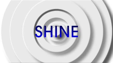 animation of shine text over shapes on white background