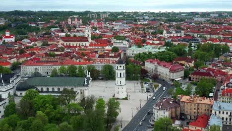 vilnius old town with historical landmarks from above in lithuania