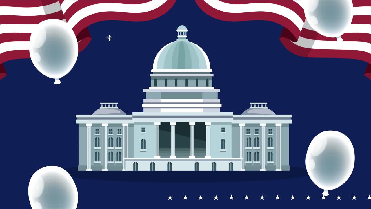 usa celebration with parliament animation