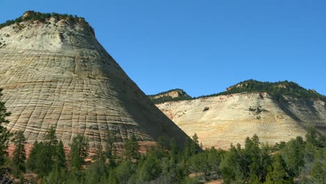 Geological Strate Preserved In Zion National Park Canyon Landscape