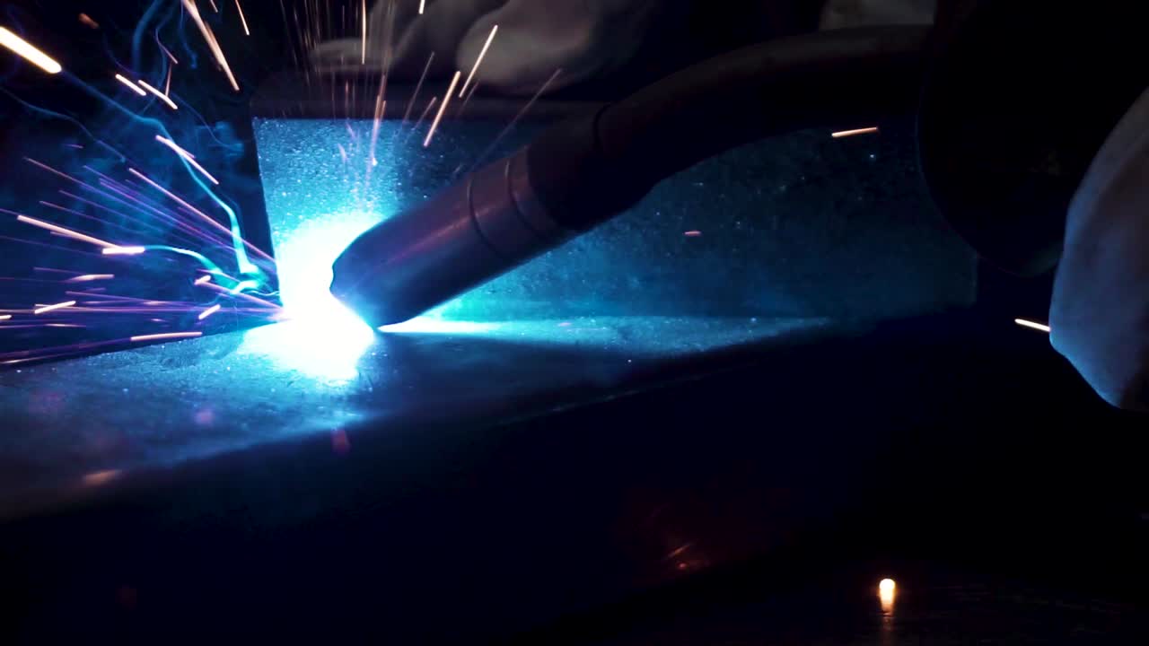 metal parts welding, close up shot