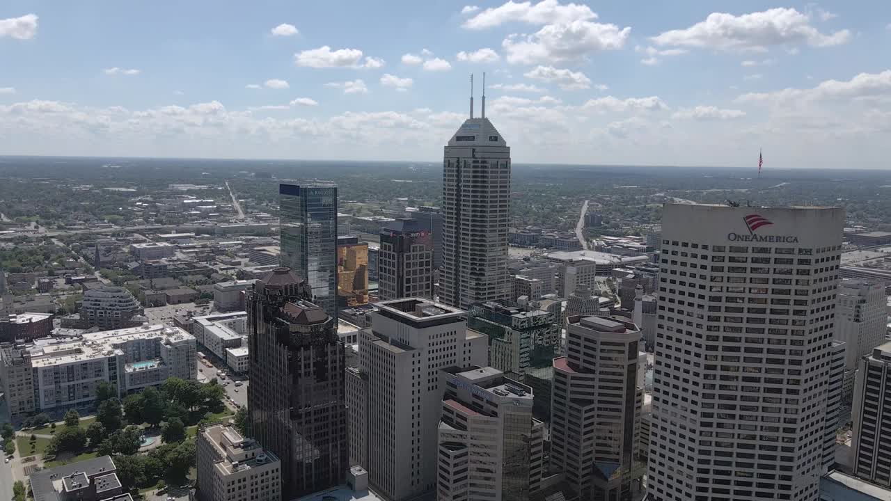 인디애나폴리스 시내 스카이 라인 항공 드론 뷰