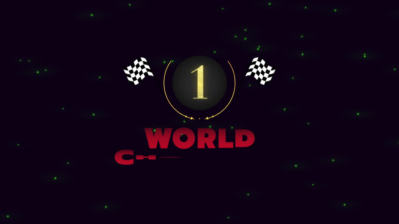 banderas deportivas de movimiento y campeón mundial de texto