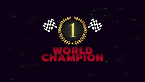 motion sport flags and text world champion