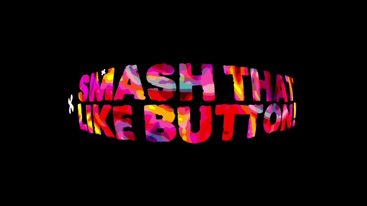 Colorful Animated Text 'Smash That Like Button' on Black Background