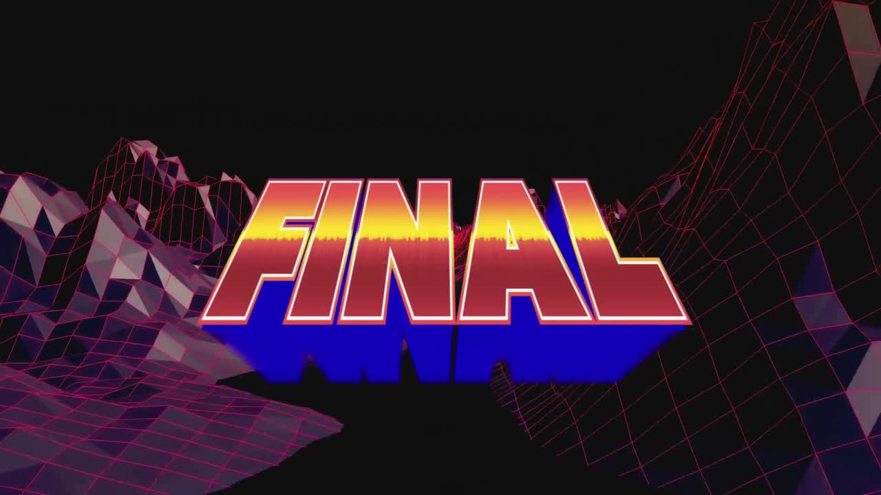 검은 바탕에 메타버스 풍경의 최종 애니메이션