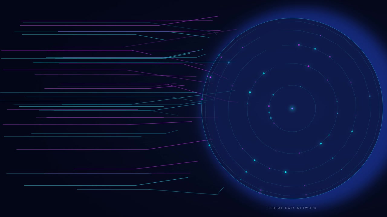 Digital Global Data Network Visualization with Moving Data Streams