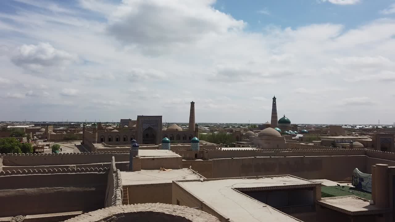 horizonte de khiva visto desde la muralla de la ciudad