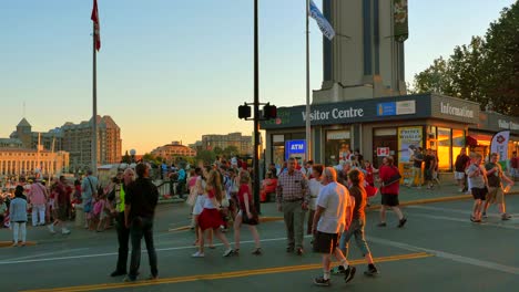 4k street celebration, british columbia capital city, victoria, canada day crowd