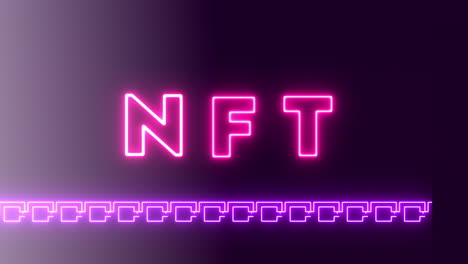 video of nft in neon lights with nft chain below