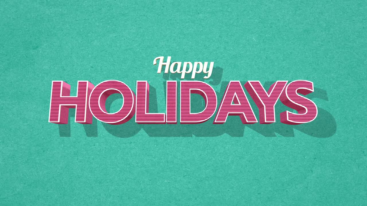 alegres fiestas felices en rayas rojas y blancas sobre un fondo turquesa angustiado