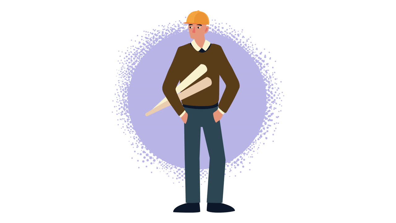 arquitecto con planos de carácter profesional