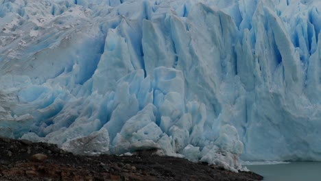 a  the blue ice of a glacier