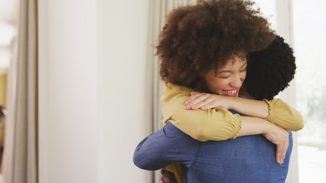 Happy couple hugging each other 