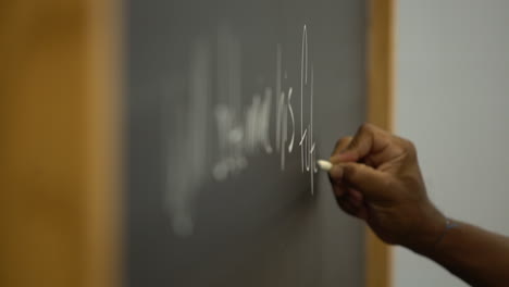 black african american prisoner inmate man male writing on chalkboard in slow motion shot on sony a7iii mirrorless camera