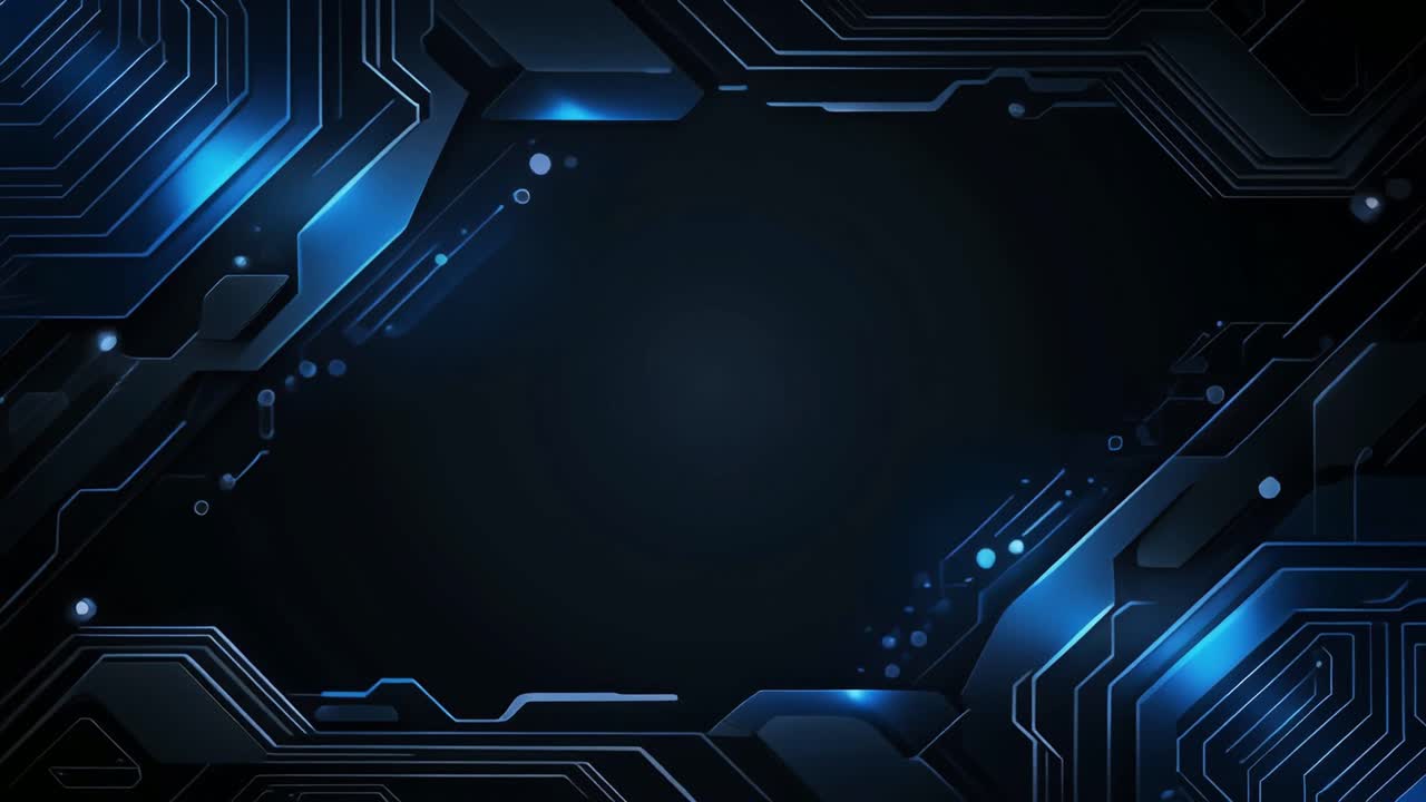 Dynamic Blue Light Lines on Abstract Technology Background
