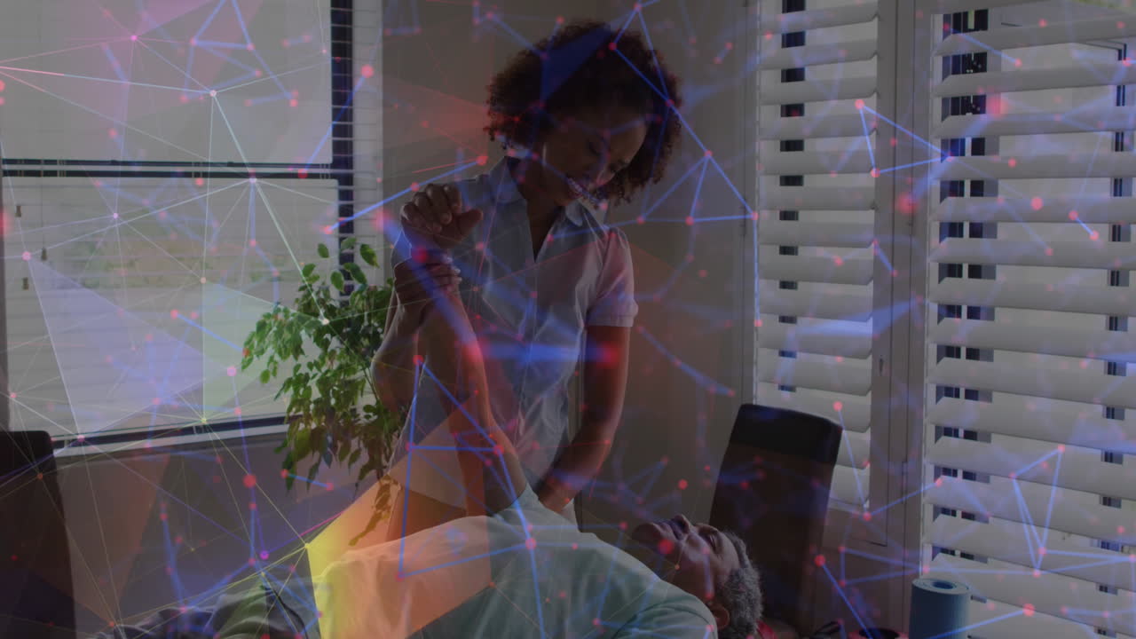 animación de conexiones a través de diversos ejercicios de médicos y pacientes