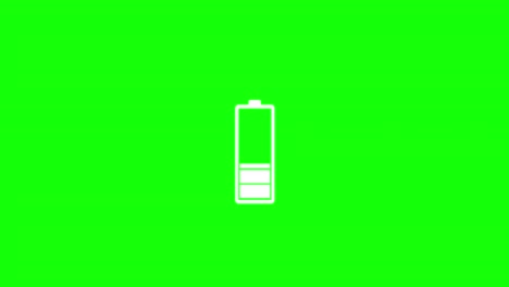 loader animation. 4k resolution. white charging battery indicator with green screen background.