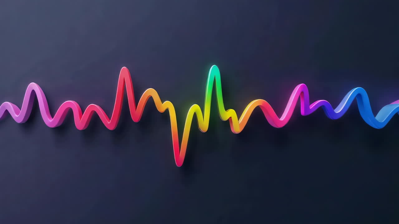 Colorful Audio Waveform on Dark Background