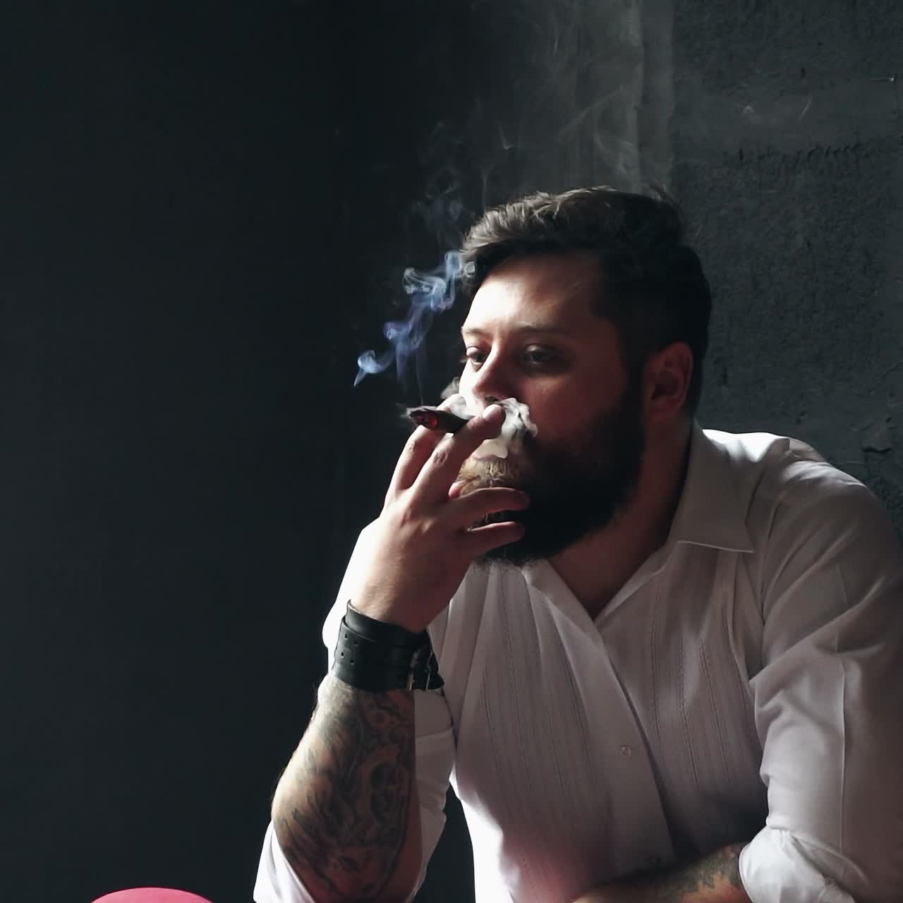 Young Smoker Man Relaxing