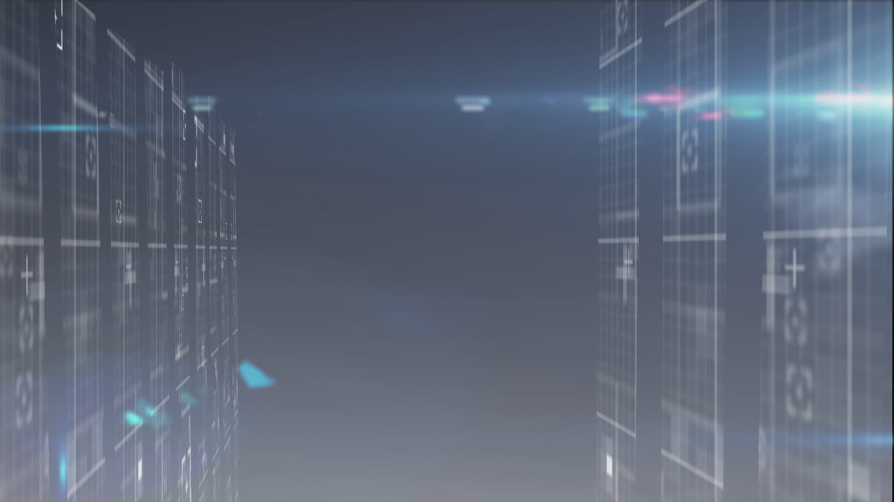 Animation of shapes moving over black background