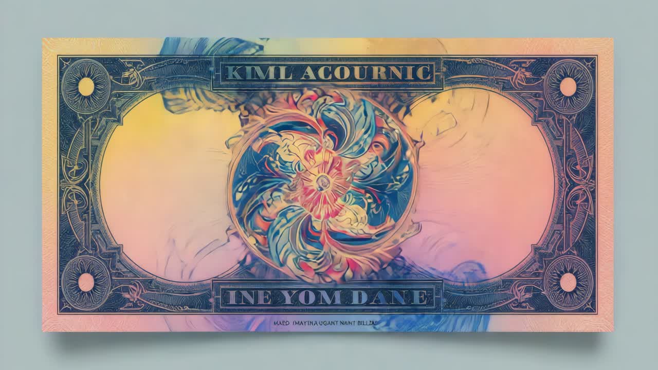Abstract Colorful Money Banknote Art