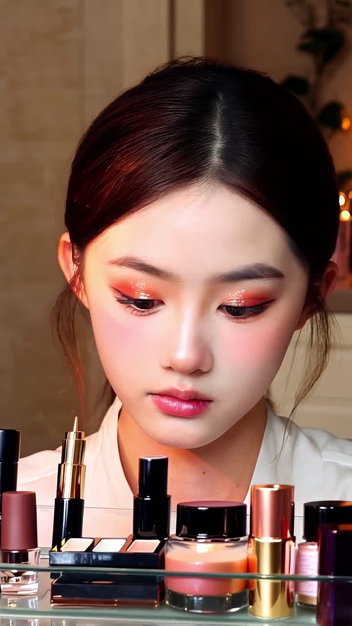 로즈 골드 아이도와 블러쉬로 아름다운 메이크업 튜토리얼