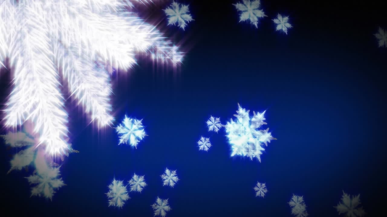 animación de un abeto sobre la nieve que cae