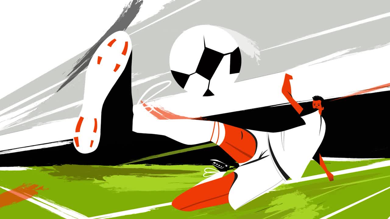 축구 선수 는 행동 을 하고 있다