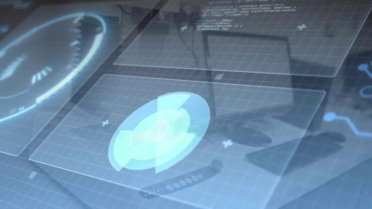 Animation of scope, data processing over computer