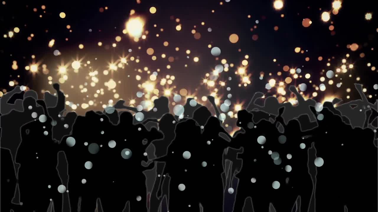 보케 조명과 군중