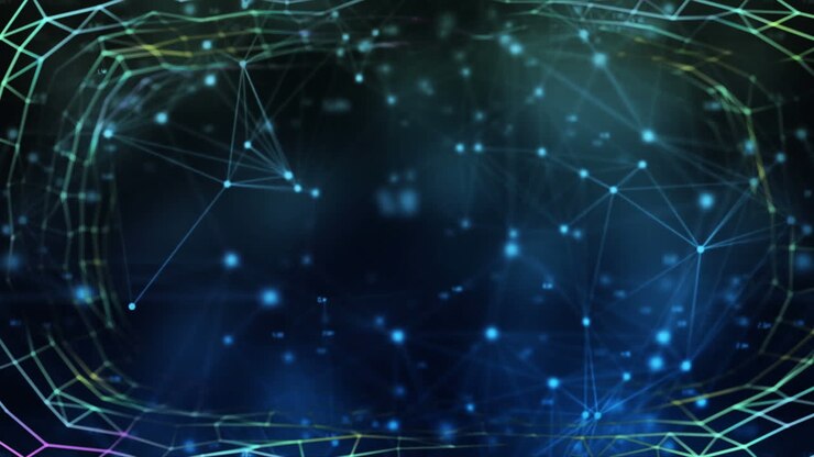 Glowing web of connections against black background